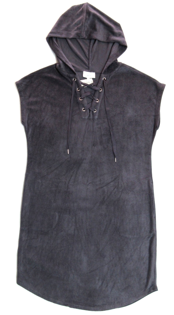 NWT Soma Womens Large Easy Does It Hoodie Dress Gray Bamboo Lounge Nightgown